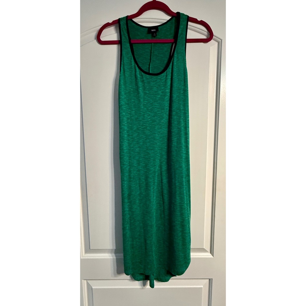 Mossimo‎ Tank Dress Womens Small Green Space Dye Racerback High Low Hem
